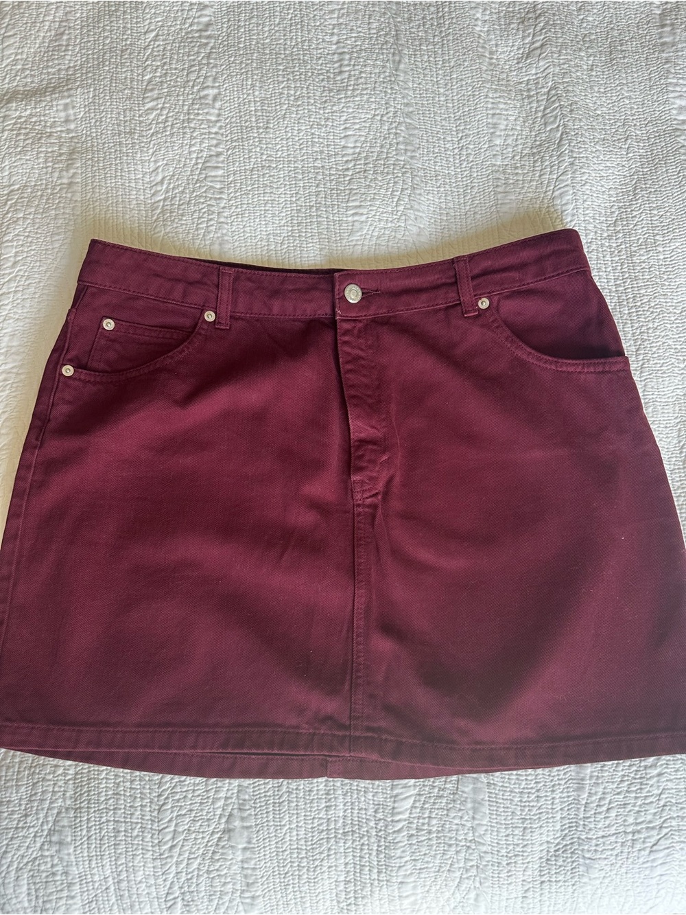 Topshop Burgundy Mini Skirt